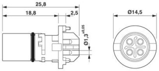 Чертеж, Встраиваемый соединитель M12