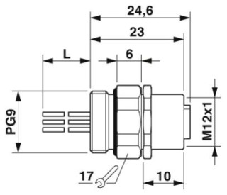 Чертеж, Встраиваемый соединитель M12