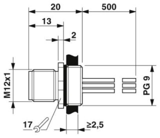 Чертеж, Встраиваемый соединитель M12