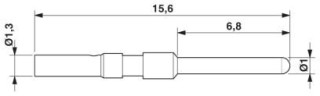 Чертеж, Обжимной контакт, диаметр: 1,0 мм