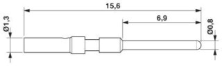 Чертеж, Обжимной контакт, диаметр 0,8 мм