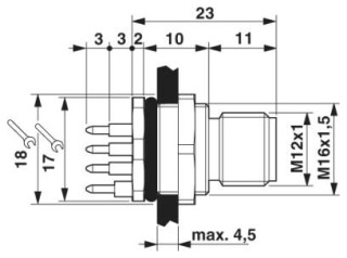 Чертеж, Встраиваемый соединитель M12