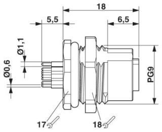 Чертеж, Встраиваемый соединитель M12