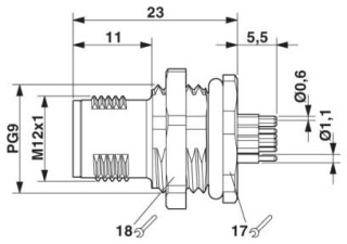 Чертеж, Встраиваемый соединитель M12