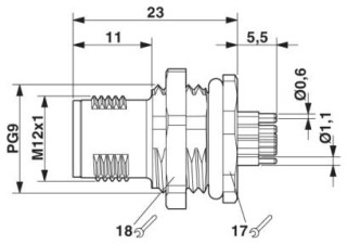 Чертеж, Встраиваемый соединитель M12