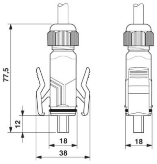 Чертеж, Соединитель USB, тип В, стандартный