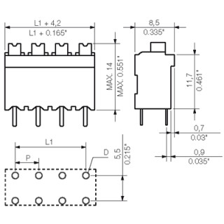 LSF-SMT 5.00/04/180 3.5SN BK SO Соединитель электрический