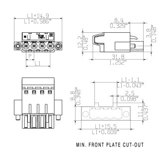 BLT 5.08HC/05/180F SN BK BX SO PCB разъемы с шагом 5 MM или больше для