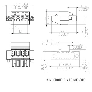 BLZP 5.08HC/04/90F SN BK BX PRT PCB разъемы с шагом 5 MM или больше для