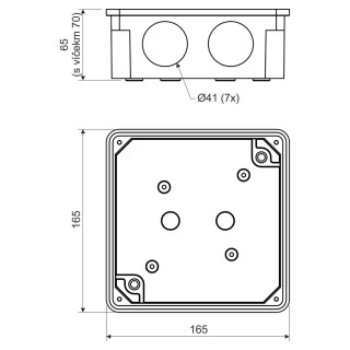 Коробка распределительная 8118 (KA) для О/П 165х165х70мм IP54 с клеммником S-96