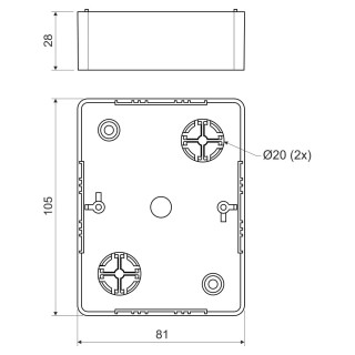 Коробка распределительная LK 80X28 2ZK (I1) 105х81х28 мм береза