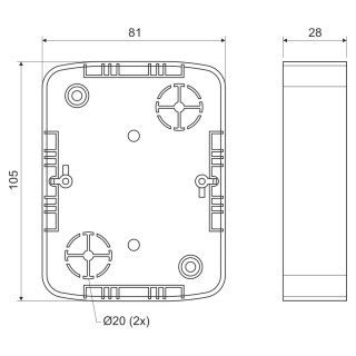 Коробка распределительная LK 80X28 2ZT (I1) 105х81х28 мм береза