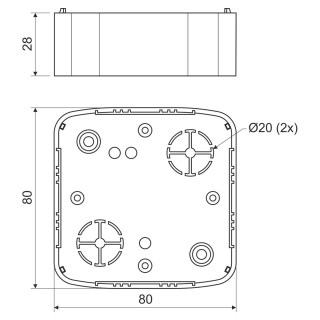 Коробка распределительная HF LK 80X28 THF (HB) 80х80х28 мм