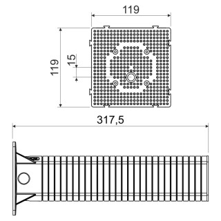 Панель монтажная 120х120 ля утепленного фасада 300мм MDZ 300 (KB) L=317 мм