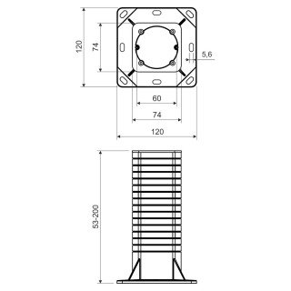 Коробка установочная одинарная для утепленного фасада KEZ (KB) 74х74х200 мм