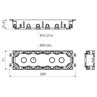 Коробка приборная KPP 80 (LB) напольного лючка KOPOBOX 80