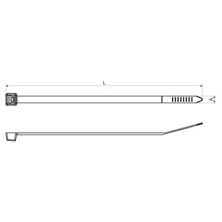 Хомут PA6.6 полиамидный SP 360X7.6 (HA), белый