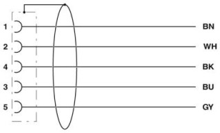 SAC-5P- 0,6-PUR/M12FR SH