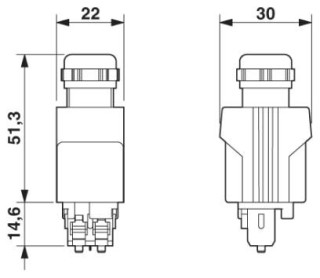 Чертеж, Соединитель SC-RJ с креплением на защелках, IP65/67