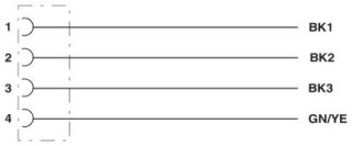 SAC-4P- 0,5-PUR/M12FSS PE