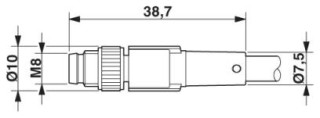 SAC-3P-M 8MS/ 7,5-PUR/4P-M 8FS