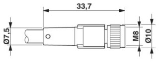 SAC-3P-M 8MS/ 7,5-PUR/4P-M 8FS