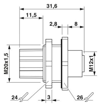 SACC-E-M12FSD-4PL-M20 PN