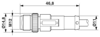 SAC-5P-M12MS/2,0-PVC/M12FS