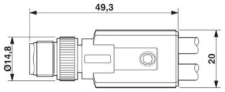 SAC-3P-M12Y/2X2,4-PUR/M 8FS