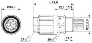 QPD W 4PE1,5 6-11 M20 0,5 BK