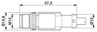 SAC-5P-M12MS/ 1-PUR/M12FS SHBK