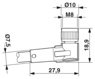 SAC-3P-M 8MS/ 5,5-PUR/M 8FR