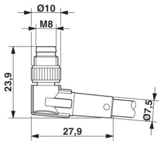 SAC-6P-M 8MR/ 5,0-PUR/M8FS