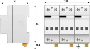 УЗИП Тип 1+2  Схема (3+0), 3 полюса, TNC, UN120 /UC180 Vac, Iimp - 25 kA Itotal 75 kA In=70kA, Imax=140kA, (сигнализация визуальная + дистанционная)