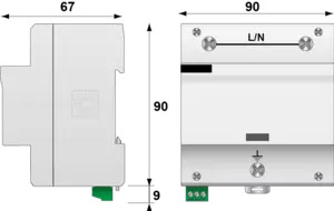 УЗИП Тип 1+2, Схема (1+0), 1 полюс, TN, UN230/UC320 Vac, Iimp=50kA, In=50kA (сигнализация визуальная + дистанционная)