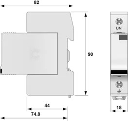 УЗИП Тип 1+2, Схема (1+0), 1 полюс, IT, UN230/UC440 Vac, Iimp=12,5kA, In=20kA   (сигнализация визуальная) 