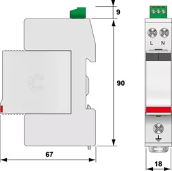 УЗИП Тип 2, Схема (2+0), 2 полюса, IT, UN230/UC440Vac, In=20kA, Imax=40kA, Imax total=80kA (сигнализация визуальная+дистанционная)