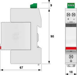 УЗИП по постоянному току. ТИП 2 Un-dc 75 V - Uc DC 100 V Uc-AC 75 V / In 20 kA Imax 40 kA Imax Total 80 kA / визуальная+дистанционная  сигнализация срабатывания