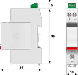 УЗИП по постоянному току. ТИП 2 Un-dc 12V - Uc DC 24 V Uc AC 12V/ In 10 kA Imax 20 kA Imax Total 40 kA /визуальная+дистанционная  сигнализация срабатывания