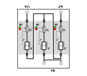 Устройство защиты постоянного тока Тип 2 Un-dc / 	
1000 Vdc / In 20 kA/ Imax 50 kA / Iimp 4 kA