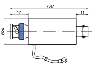 ВЧ коаксиальное устройство защиты / Разъем : BNC /Imp  2,5 kA/10kA  In 5kA Imax 10 kA Сопротивление  50/75 ohms / UN 6V