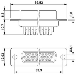 Чертеж, Контактная вставка D-SUB