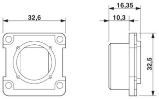 Чертеж, Монтажная рама RJ45, IP67