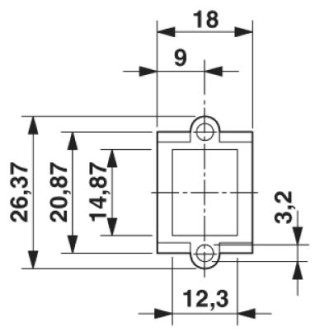 Чертеж, Монтажная рама RJ45, IP20