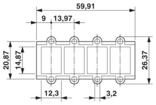 Чертеж, Монтажная рама RJ45, IP20