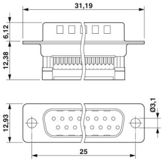 Чертеж, Контактная вставка D-SUB