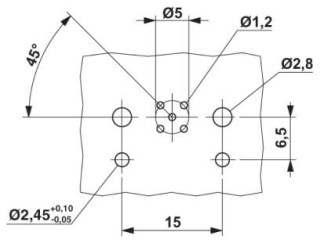 Схема расположения отверстий, Встраиваемый соединитель M12