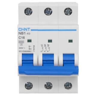Автоматический выключатель NB1-63 3P 16A 6кА х-ка C (R)