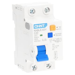 Дифференциальный автомат NXBLE-63Y 1P+N 20А 30mA электронный тип AС, х-ка С, 4.5kA (R)