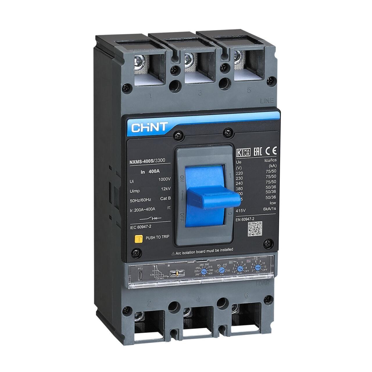 845726 Автоматический выключатель NXMS-400H/3Р 400A 70кА с электронным расцепителем (R)